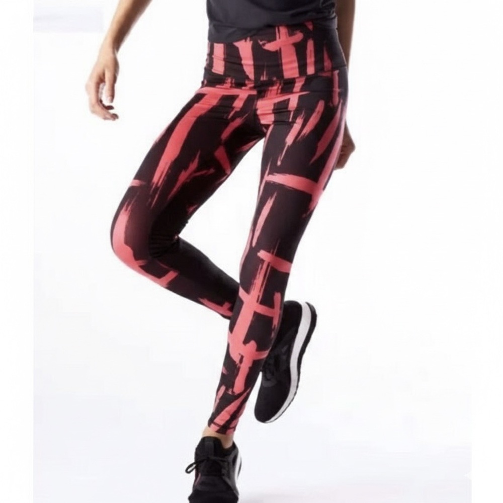 🤍HP🤍Lucy Activewear Abstract Brushstroke High-Rise Leggings